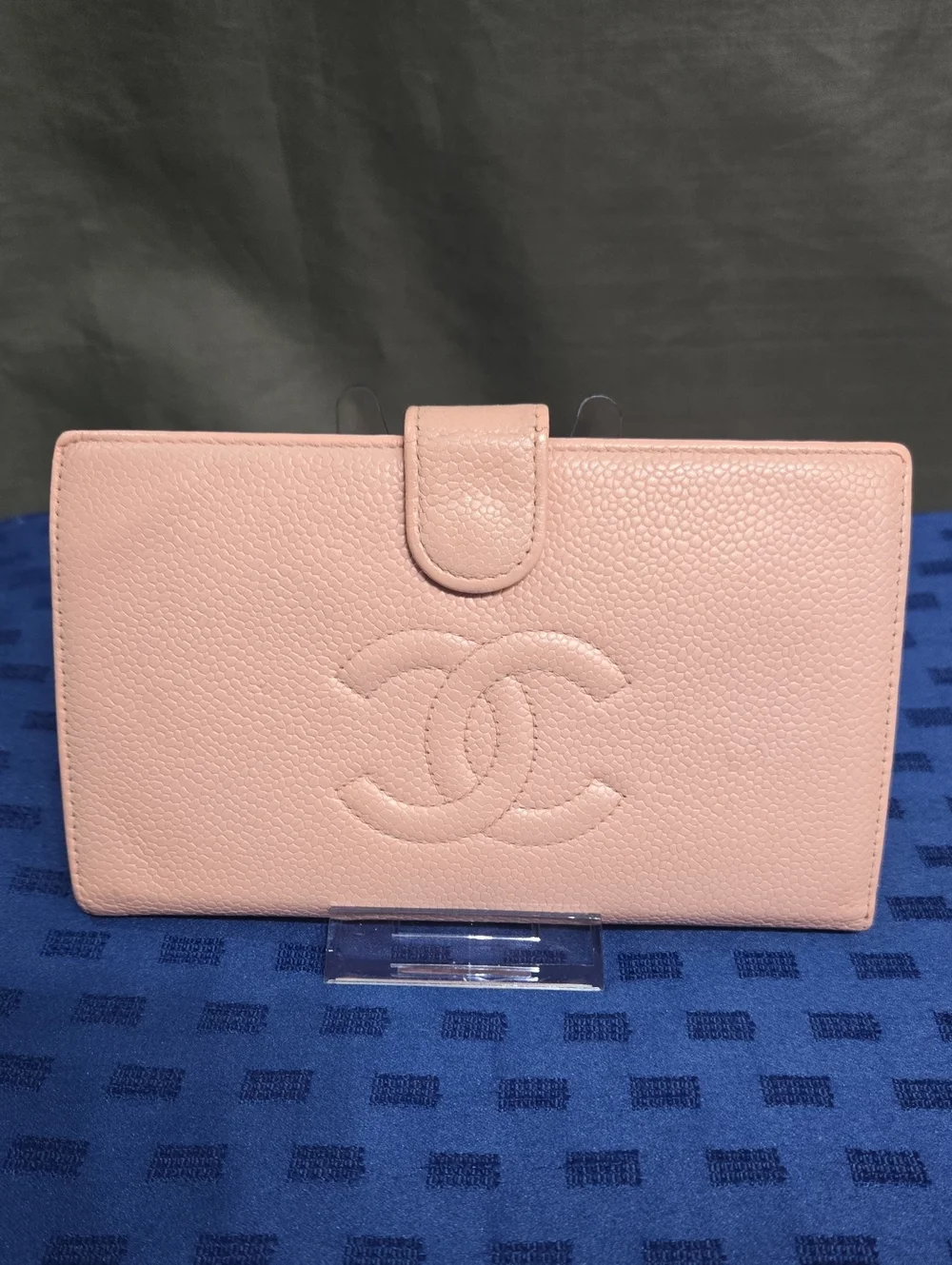 CHANEL Pink Caviar Long Leather CC-Embossed Wallet
